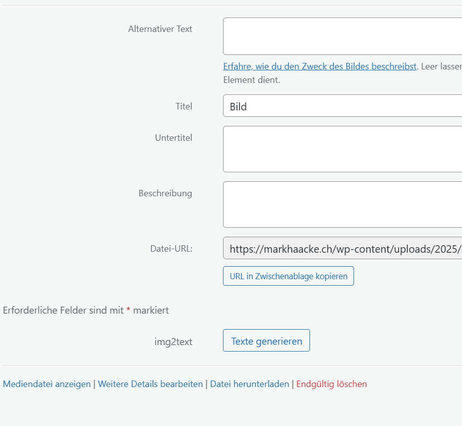 Manuelle Textgenerierung